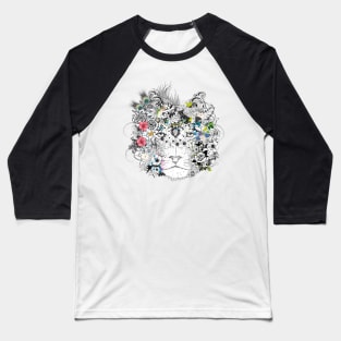 extraordinarily decorated lion mane with flowers Baseball T-Shirt